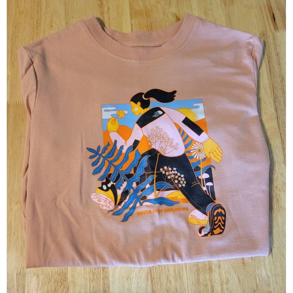 Northface T-shirt Women's Size XS Blush Never Stop Exploring Graphic